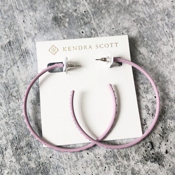 Kendra Scott Jewelry - NWT Kendra Scott Val Lilac Jewel Hoop Earrings